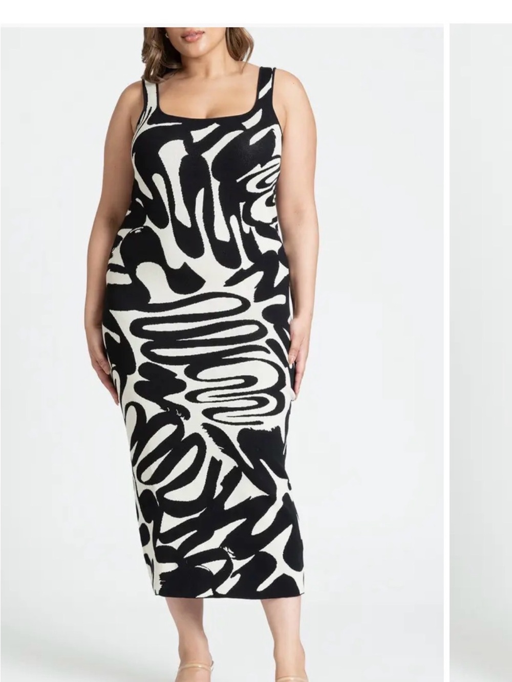 Eloquii Intarsia Swirl Midi Tank Sweater Dress